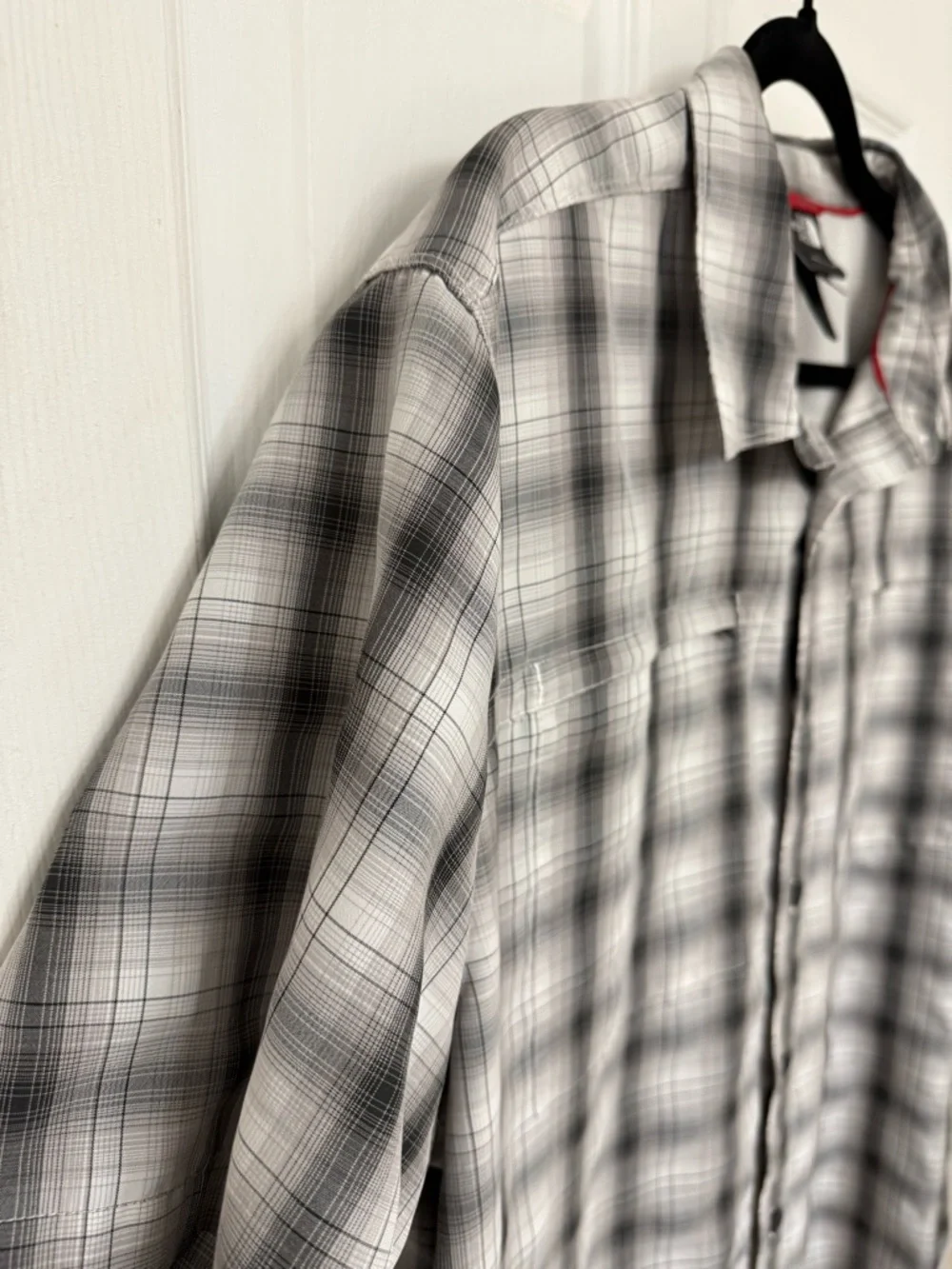 The North Face Plaid Hiking Shirt Mens L Button Front Outdoor Short Sleeve